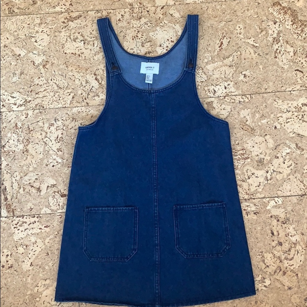 Overall denim dress F21 EUC BIB